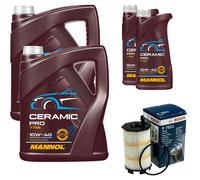 BOSCH Filtro Olio 12L MANNOL Ceramic Pro 10W-40 Per Audi A5 8T3 S5 Quattro VW