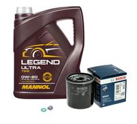 Bosch Filtro Olio 5 L MANNOL 0W-20 Legend Ultra per Toyota Yaris 1.5 Hybrid