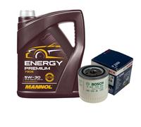 Bosch Filtro Olio 5 L mannol Energy Premium 5W-30 per Volvo 440 K 1.9 Turbo D