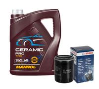 BOSCH Filtro Olio 5L MANNOL Ceramic Pro 10W-40 Per Mitsubishi Mirage/Space Star