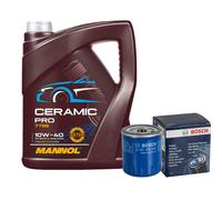BOSCH Filtro Olio 5L MANNOL Ceramic Pro 10W-40 Per Peugeot 206 Schrägheck 2A/C