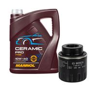BOSCH Filtro Olio 5L MANNOL Ceramic Pro 10W-40 Per VW Touran 1T3 1.4 TSI Audi A1