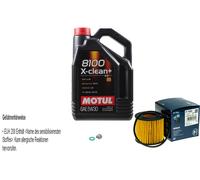 BOSCH Filtro Olio 5L Motul 8100 X-Clean+ 5W-30 Per Toyota Lexus Auris 1.8 Hybrid