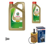 BOSCH Filtro Olio 6 L Castrol EDGE 5W-30 M Per Jeep Compass 2.0 CRD 4x4 Caliber