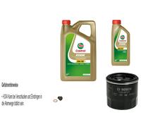 BOSCH Filtro Olio 6 L Castrol EDGE 5W-30 M Per Mazda 3 BK 1.6 1.4 BL 2 DE_ DH_3