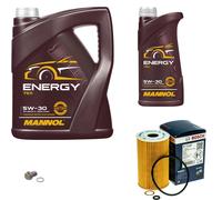 Bosch Filtro Olio 6 L mannol 5W-30 Energia per Hyundai i30 1.6 Crdi Matrix 1.5