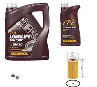 BOSCH Filtro Olio 6 L MANNOL 5W-30 Longlife Per Opel Frontera B 2.2 DTi