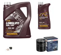 BOSCH Filtro Olio 6 L MANNOL 5W-30 Longlife Per Opel Frontera B 2.2i