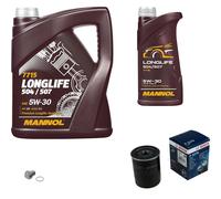 BOSCH Filtro Olio 6 L MANNOL 5W-30 Longlife Per Suzuki SX4