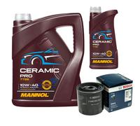 BOSCH Filtro Olio 6L MANNOL Ceramic Pro 10W-40 Per Nissan NP300 Navara