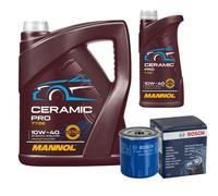 BOSCH Filtro Olio 6L MANNOL Ceramic Pro 10W-40 Per Peugeot 206 Schrägheck 2A/C