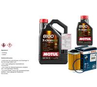 BOSCH Filtro Olio 6L MOTUL 8100 X-CLEAN EFE 5W-30 Per Opel Insignia A 2.8
