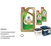 BOSCH Filtro Olio 7 L Castrol EDGE FST 5W-30 LL Per Volvo 960 2.8 GL
