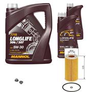 BOSCH Filtro Olio 7 L MANNOL 5W-30 Longlife Per Opel Frontera B 2.2 DTi