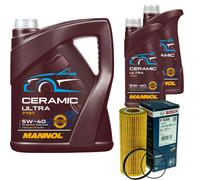 BOSCH Filtro Olio 7L MANNOL Ceramic 5W-40 Per Audi A6 2.4 3.2 FSI Quattro 2.8 A5