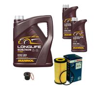 BOSCH Filtro Olio 7L MANNOL Longlife 0W-20 Per Audi A6 Avant 4G5 C7 4GD 3.0 TDI