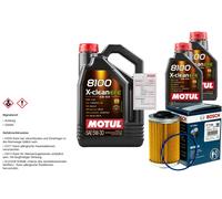 BOSCH Filtro Olio 7L MOTUL 8100 X-CLEAN EFE 5W-30 Per Opel Insignia A 2.8