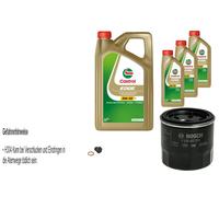 BOSCH Filtro Olio 8 L Castrol EDGE 5W-30 M Per Mazda 3 BK 1.6 1.4 BL 2 DE_ DH_3