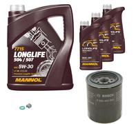 BOSCH Filtro Olio 8 L MANNOL 5W-30 Longlife Per Toyota Hilux 2.4 D 4WD