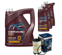 BOSCH Filtro Olio 8L MANNOL Ceramic Pro 10W-40 Per Audi A5 8T3 S5 Quattro VW