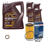 Bosch Filtro Olio 9 L mannol Energia Ultra JP 5W-20 per Chrysler Crossfire