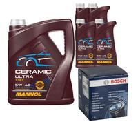 BOSCH Filtro Olio 9L MANNOL Ceramic 5W-40 Per Audi A6 Avant S6 Quattro RS6
