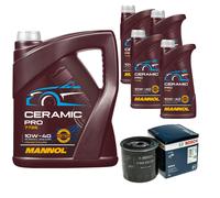 BOSCH Filtro Olio 9L MANNOL Ceramic Pro 10W-40 Per Nissan NP300 Navara