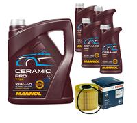 BOSCH Filtro Olio 9L MANNOL Ceramic Pro 10W-40 Per Opel Movano Kasten F9 2.5 DTi