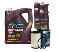 Bosch Filtro Olio 9L mannol Ceramica Pro 10W-40 per VW Touareg CR7 3.0 TSI