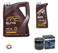 Bosch Filtro olio motore 6L mannol Elite 5W-40 per Nissan Renault Note 1.2
