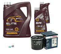 Bosch Filtro Olio motore 7L mannol Elite 5W-40 per Nissan Renault Note 1.2 Clio