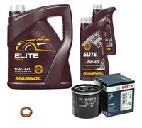 Bosch Filtro Olio motore 7L mannol Elite 5W-40 per Nissan Renault Note 1.2 Micra