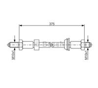 BOSCH Flessibile Del Freno Tubo Anteriore per Ford Escort III Familiare Orion II