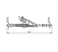 BOSCH Flessibile Del Freno Tubo Freno Anteriore Destra per Ford Fiesta IV Puma