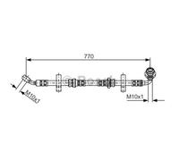 BOSCH Flessibile Del Freno Tubo Freno Anteriore SX per Suzuki Vitara Cabrio