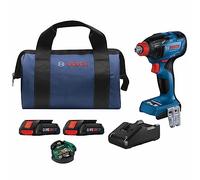 BOSCH GDX18V-1860CB25 18V Connected-Ready Two-in-One 1/4" e 1/2" Bit / Socket Impact Driver/Wrench Kit con (2) CORE18V® 4 Ah Advanced Power Batteries e (1) Modulo di connettività