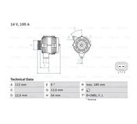 BOSCH Generatore Alternatore 100A 14V Per Opel Zafira Tourer C P12 Astra J