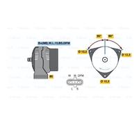 BOSCH Generatore Alternatore 100A 28V Senza Puleggia Escl. Pompa da Vuoto