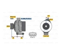 BOSCH Generatore Alternatore 105A 14V per Ford Focus II Cabriolet C-Max