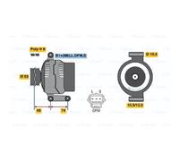 BOSCH Generatore Alternatore 105A 14V Per Ford Transit Furgone FA_ _ FM_ FN_