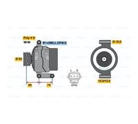 BOSCH Generatore Alternatore 105A 14V Per Ford Transit Furgone FA_ _ FM_ FN_