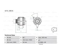 BOSCH Generatore Alternatore 150A 14V per Ford B-Max Kuga II Fiesta VI
