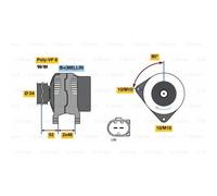 BOSCH Generatore Alternatore 150A 14V Per Ford Galaxy MK II Van WA6 S-Max