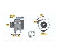 BOSCH Generatore Alternatore 150A 14V Per Porsche Boxster 911 Cabriolet