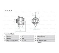 BOSCH Generatore Alternatore 70A 14V Per Chevrolet Corsa Berlina