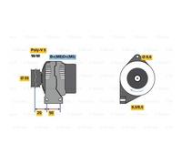 BOSCH Generatore Alternatore 85A 14V Per Ford KA Fiat 500 C Ypsilon