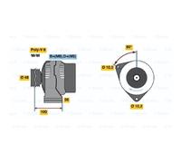 BOSCH Generatore Alternatore 90A 14V Per Puch G-Modello C-Class SLK
