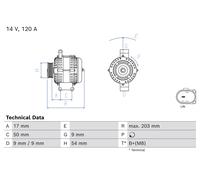 BOSCH Generatore Per Fiat Tipo Schrägheck 356_ 1.4 312_ 0.9 Jeep Renegade