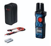 Bosch Professional Pinza Amperometrica a forcella GFM 1000-15 (True RMS, misura fino a 200 A AC, rilevatore di tensione senza contatto, compatibile con gancio magnetico MH 1, 2 x 1,5 V LR06 (AA))