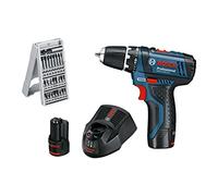 Bosch GSR 10,8-2-LI drill Senza chiave Nero, Blu 950 g